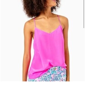 Lilly Pulitzer 100% Silk Dusk Tank in Pink